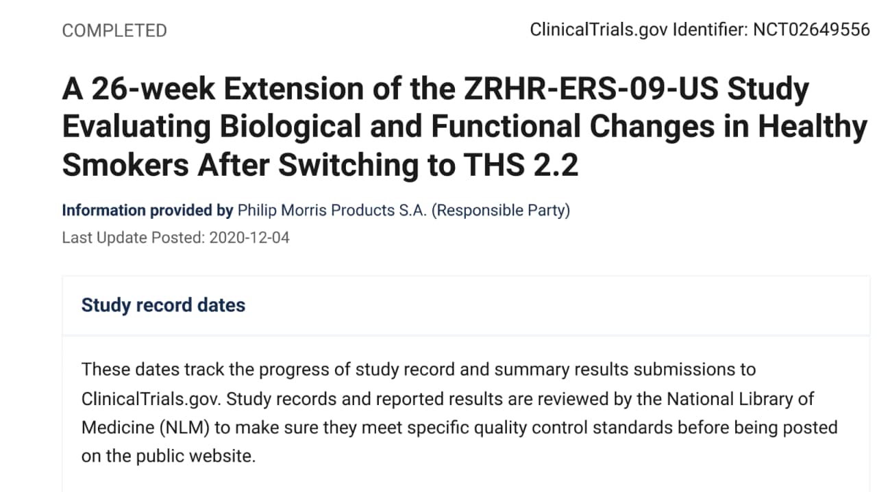 A 26-week Extension of the ZRHR-ERS-09-US Study Evaluating Biological and Functional Changes in Healthy Smokers After Switching to THS 2.2
