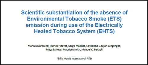 Absence of environmental tobacco smoke report