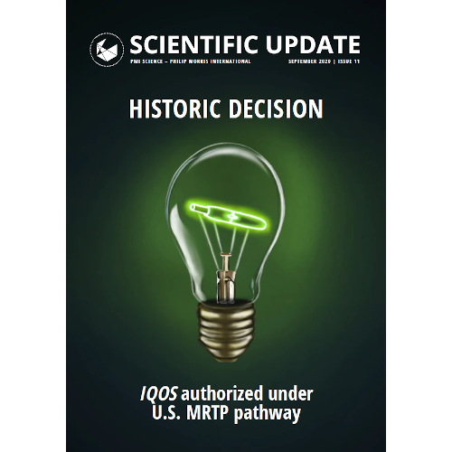 Overview of FDA's historic decision to authorize marketing of IQOS Tobacco Heating System with reduced exposure info in 11th Scientific Update issue.