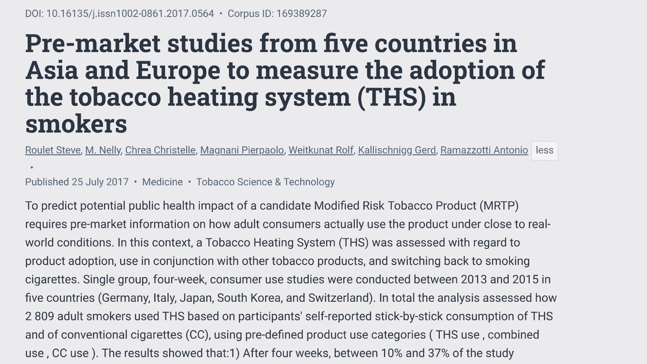 Asia and European countries measured the adoption of the THS in smokers through the studies.