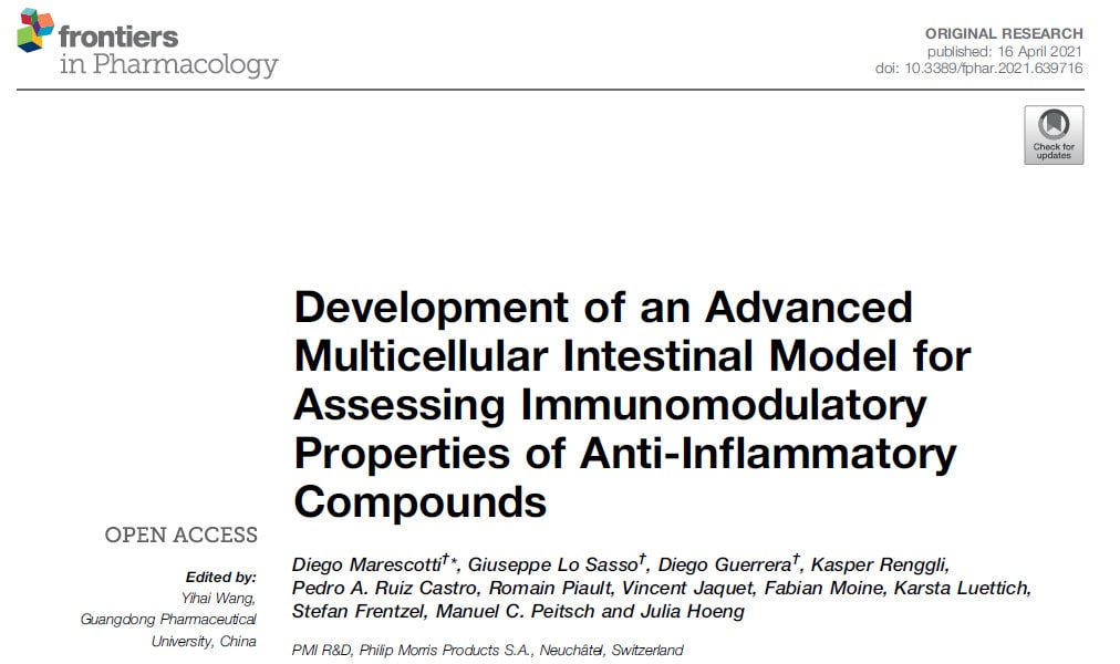 Summary of the article related to developing multicellular model for accessing immunomodulatory properties of anti-inflammatory compounds
